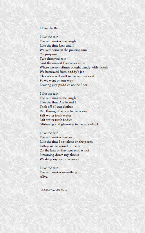 I Like Rain poem